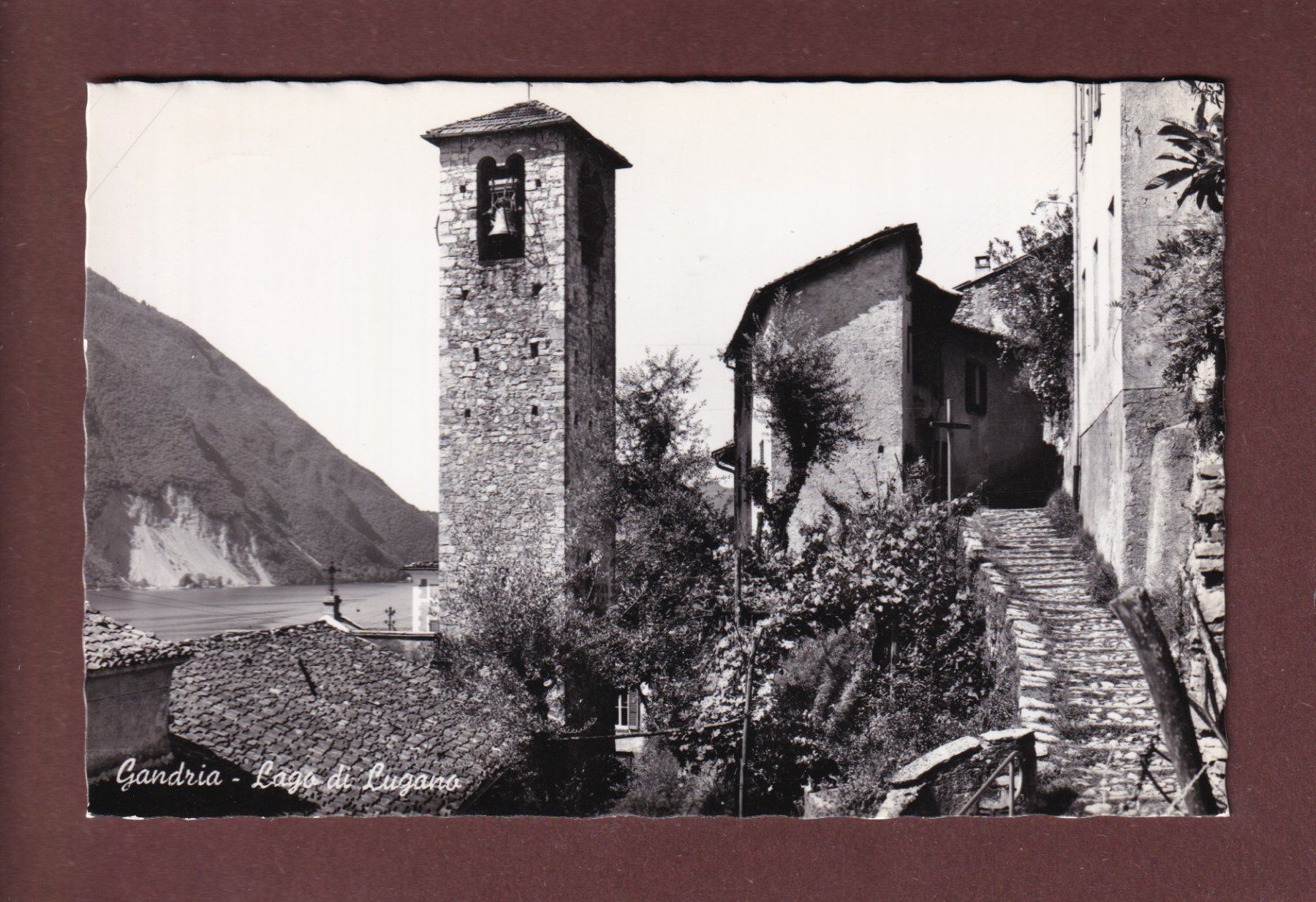 Ansichtskarten: GANDRIA - Chiesa - 1950 – Gebraucht aus Pully von nicecards-shop