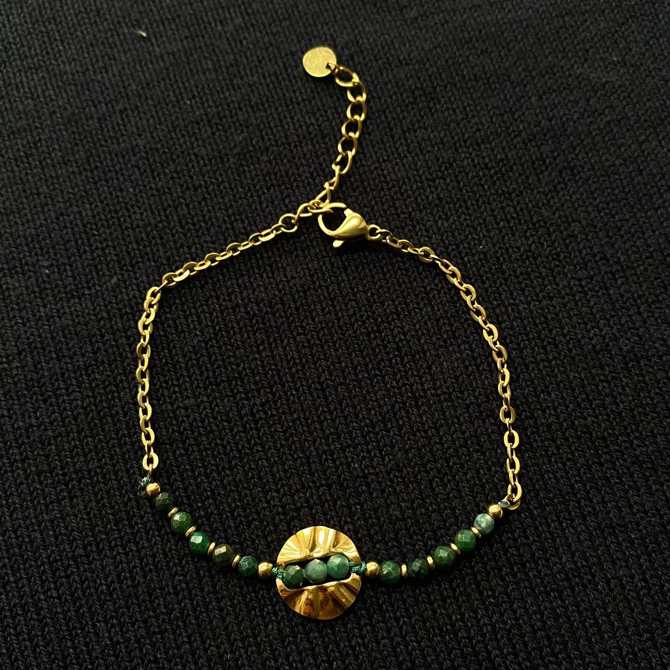 Bracciali & Braccialetti: 18KGP Grüne Glas Perlen Armkette – Nuovo (secondo la descrizione) da Givisiez venduto da sgu_k58r