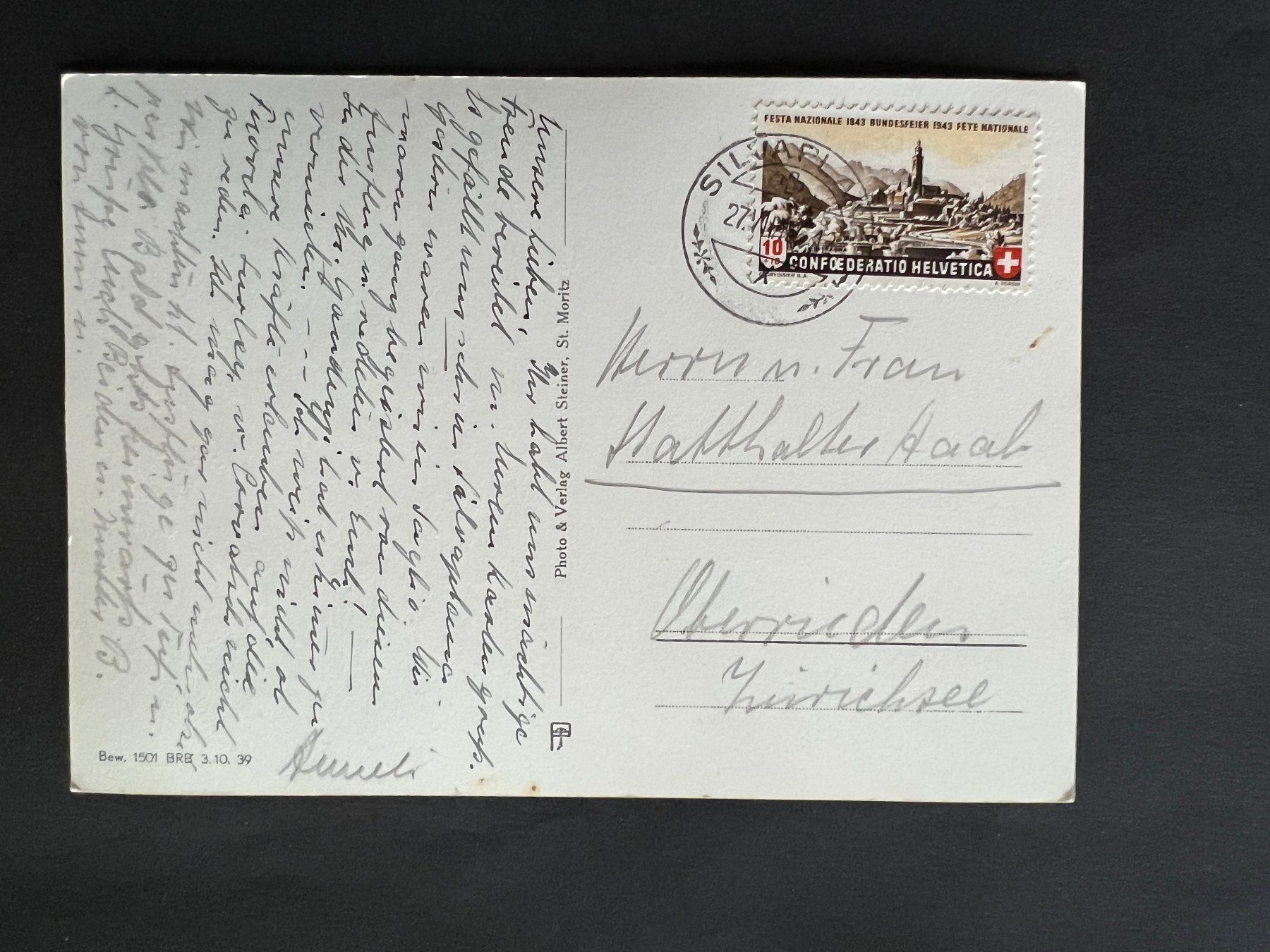Ansichtskarten: AK Silvaplanersee  1942   (V733) – Gebraucht aus Hinwil von Sidi4 1