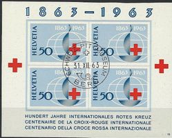 1963 BLOC OBLITERE « 100 ANS DE LA CROIX-ROUGE