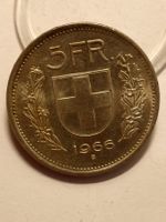 5 Fr. Silbermünze 19665,  Zustand gut, Selten, Sammlerstück