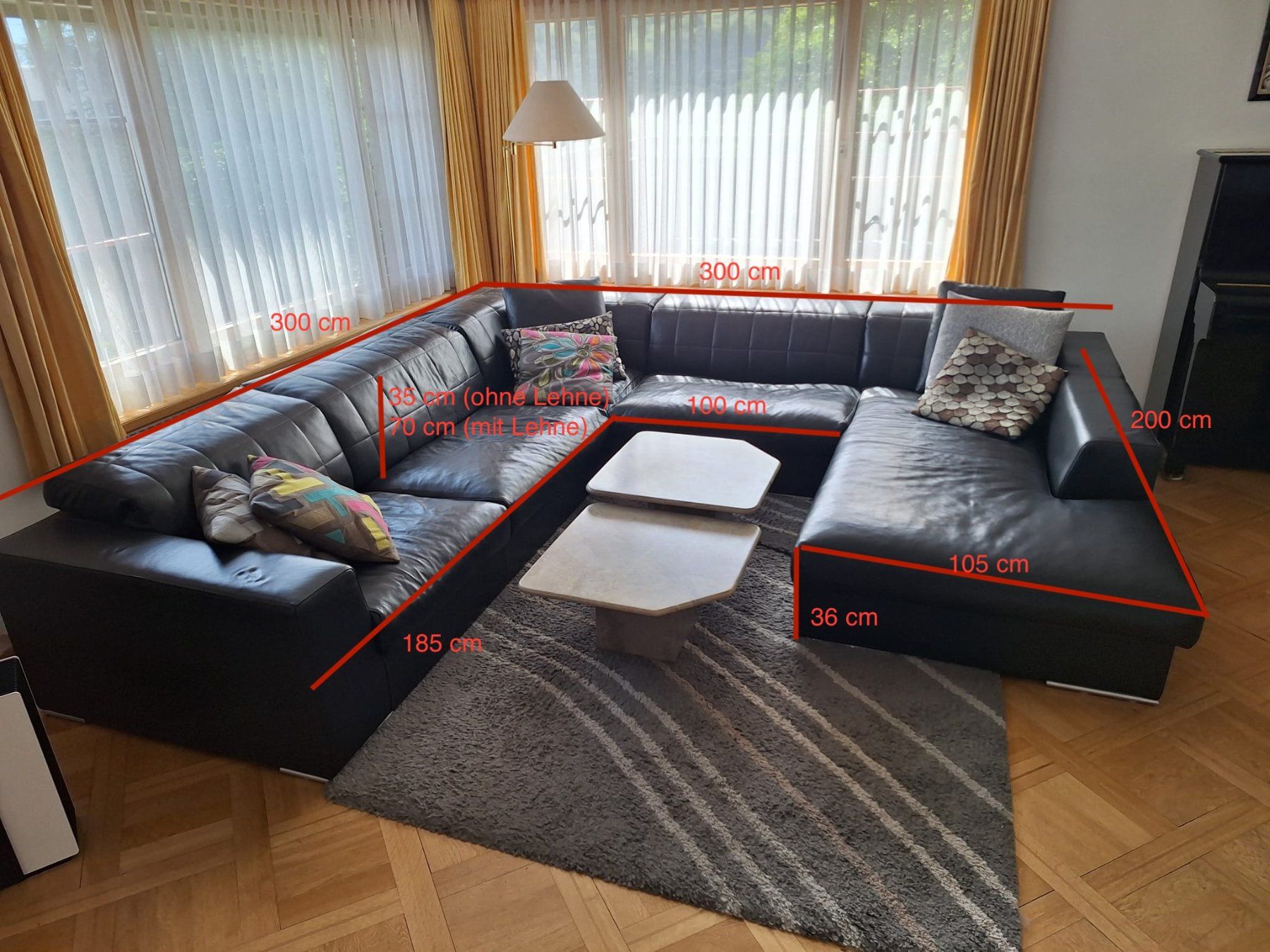 Divani: Schwarzes Ledersofa gebraucht – Usato da Chur venduto da Spacecat 1