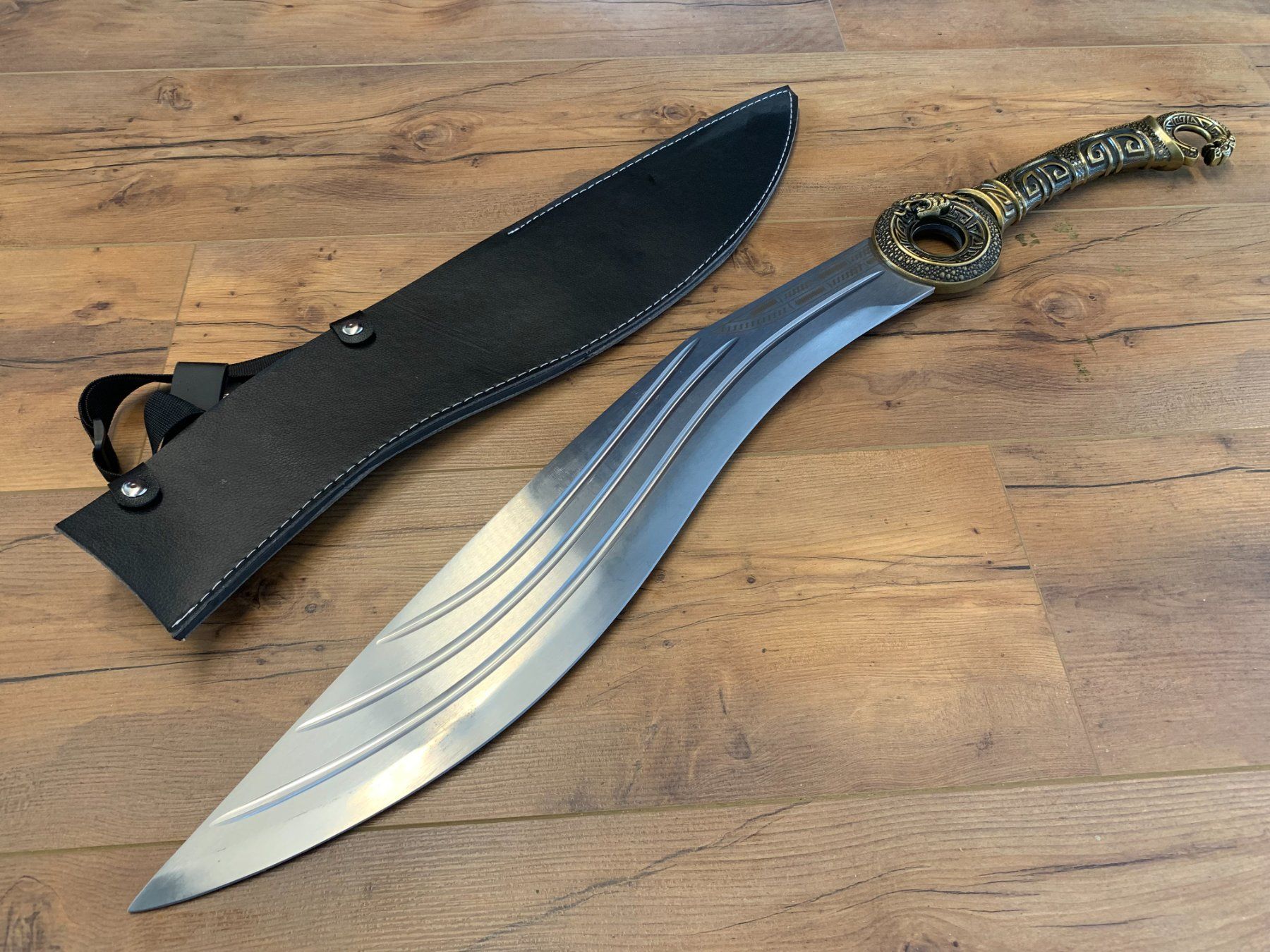 Posate: XXL massive Kukri Machete Messing-Griff & Ring-Knauf 85cm – Nuovo e nell'imballaggio originale da Bergdietikon venduto da shopAgent