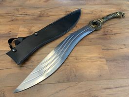 XXL massive Kukri Machete Messing-Griff & Ring-Knauf 85cm
