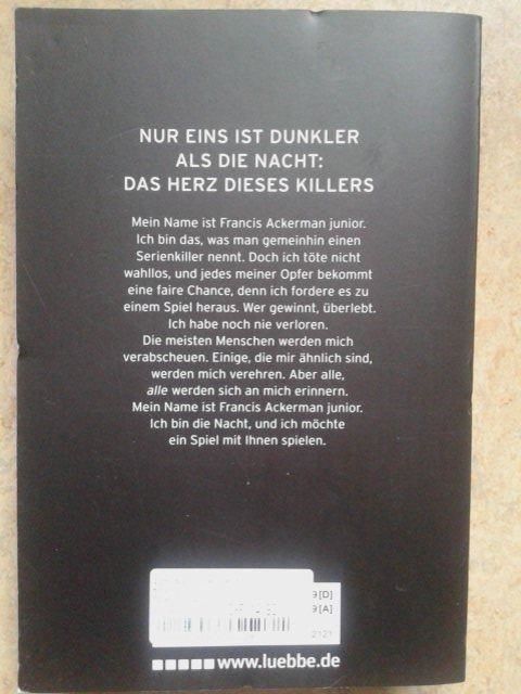 Bücher: Ethan Cross Ich bin die Nacht – Gebraucht aus Basel von Alacant 2