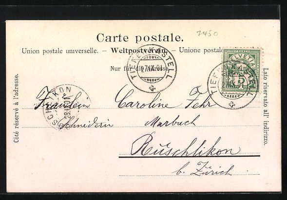 Cartoline postali: Tiefencastel, Ortsansicht mit Solisbrüc – Usato da Berlin venduto da bartko-reher 1