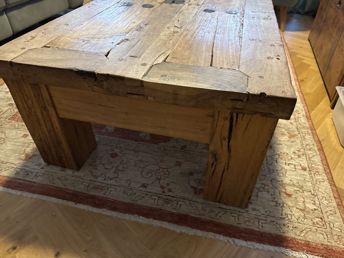 Tavoli: Solid wood coffee table made from reclaimed door, rustic loo – Usato da Bülach venduto da Suters0403 6