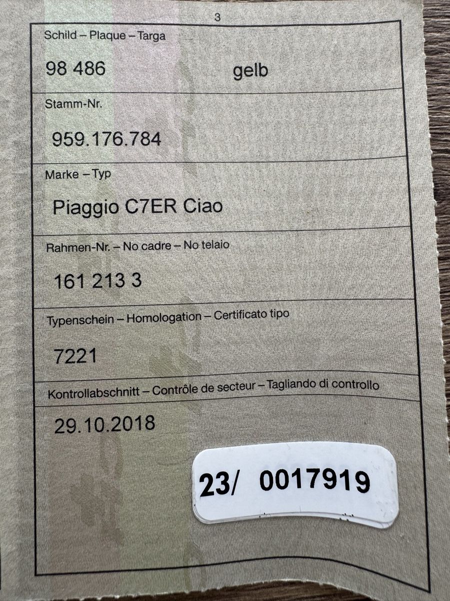 Piaggio Ciclomotori: Piaggio Ciao – Usato da Luzern venduto da gdagati 6
