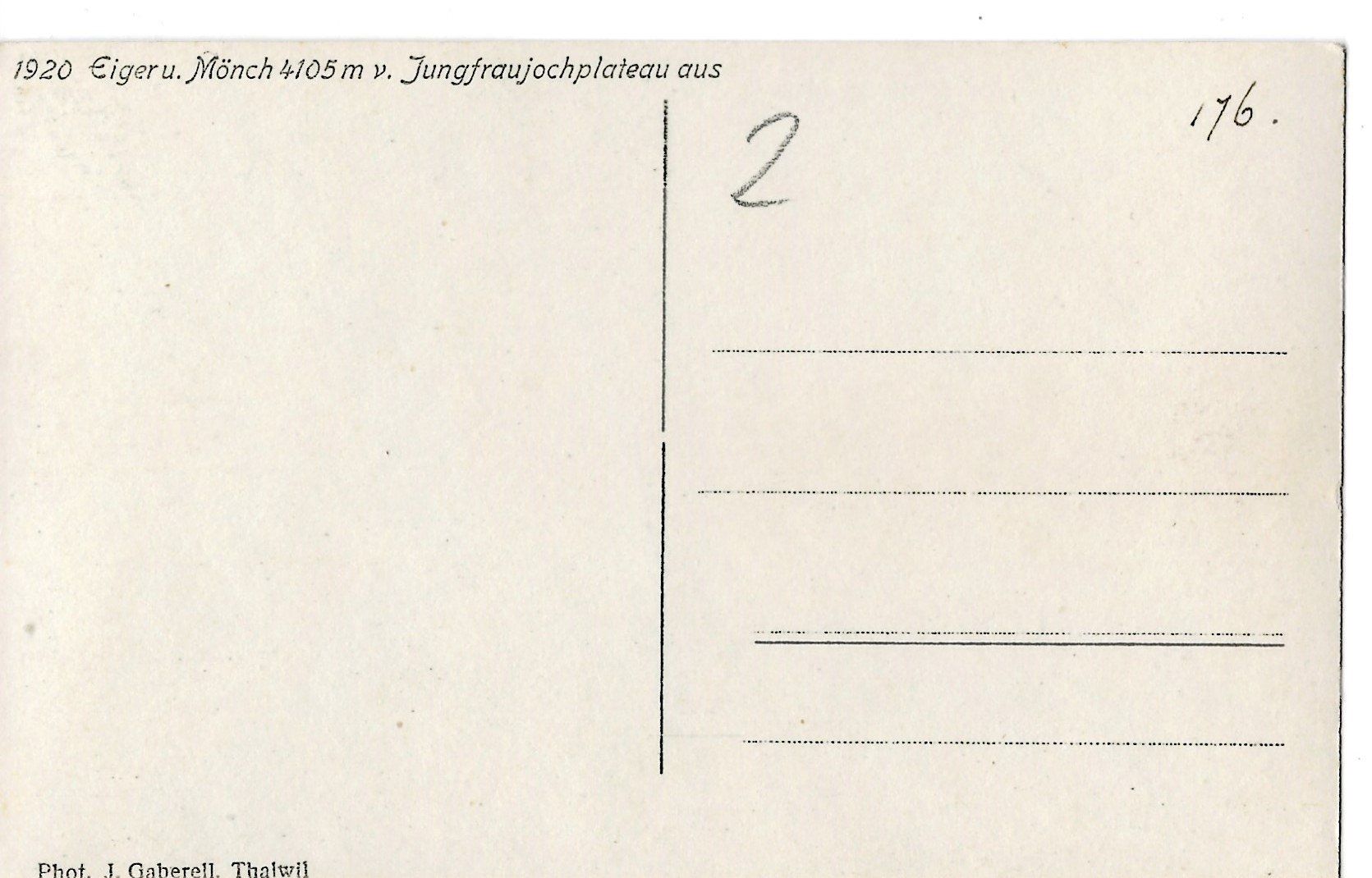 Cartoline postali: Gaberell, Eiger, Mönch – Usato da Frauenfeld venduto da Merk52 1
