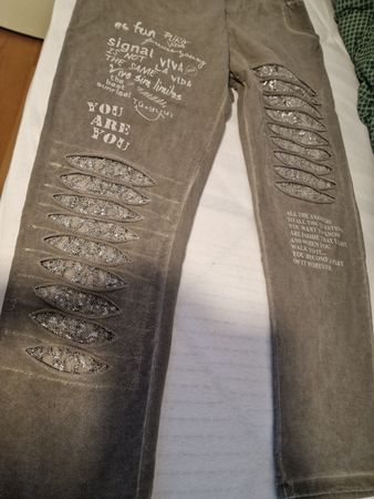 Coole Baumwolle -Hose mit speziellem Design, Grautöne!XL