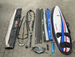 Windsurf Komplettset F2 Power Glide Segel Masten Gabelbau...