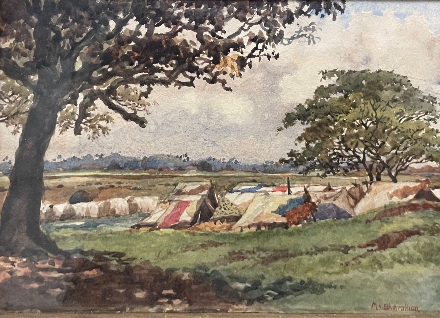 Dipinti: Bharallian aquarelle camp de tentes – Usato da Biel/Bienne venduto da Galaq
