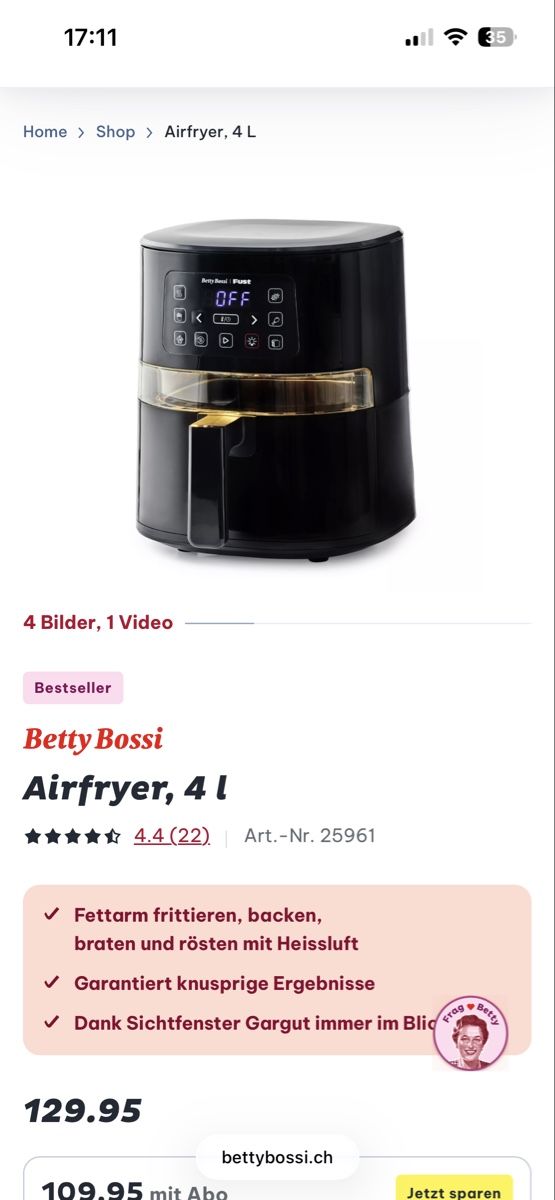 Betty Bossi Elettrodomestici da cucina: Betty Bossi Airfryer – Nuovo (secondo la descrizione) da Turbenthal venduto da Lavita