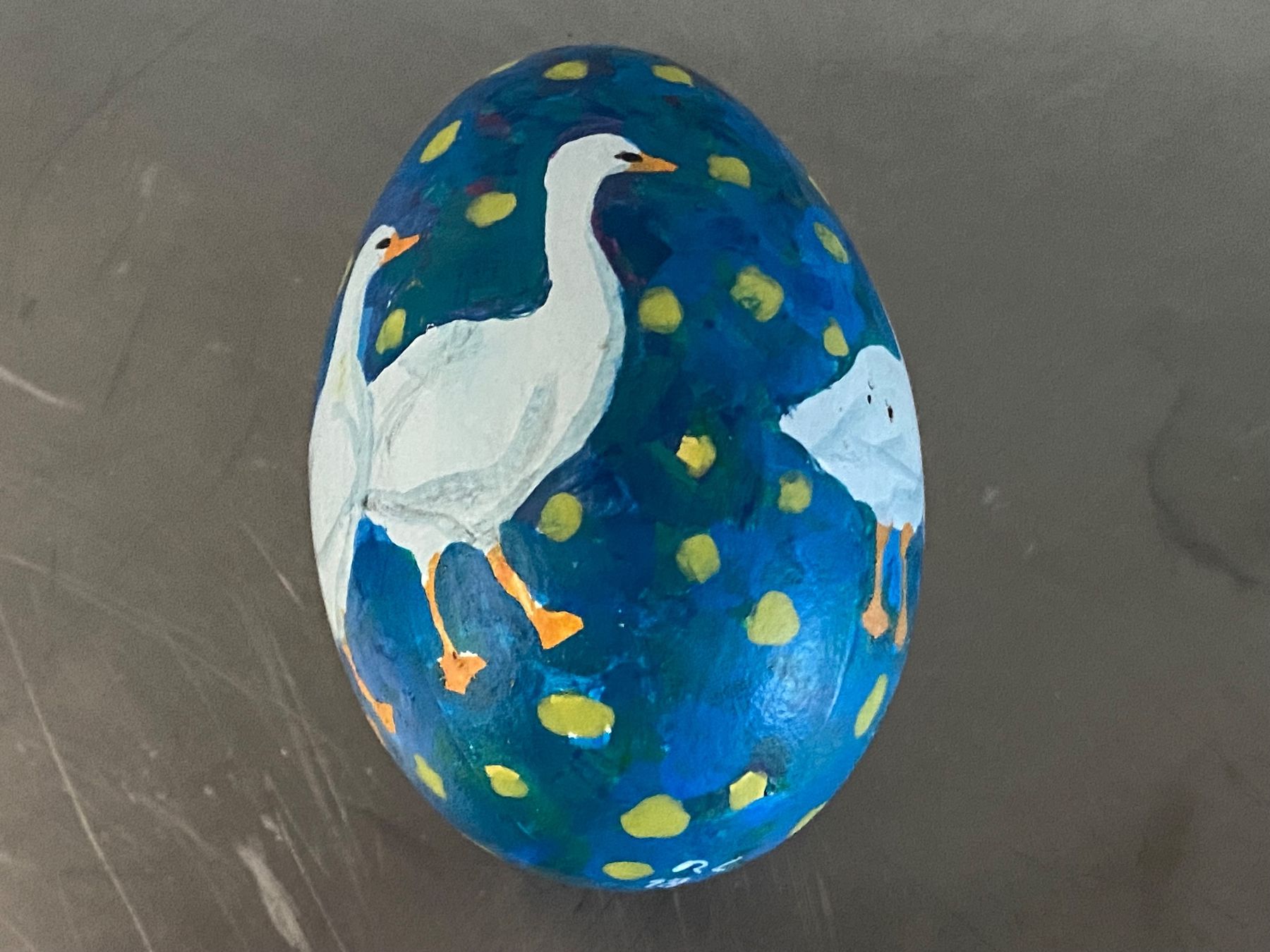 Gemälde: Kunst Roman Candio monogrammiert bemaltes Gänseei – Gebraucht aus Solothurn von BORGHAGEN 2