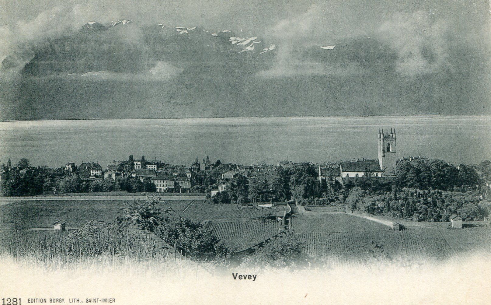 Ansichtskarten: Vevey - St-Martin et le vignoble – Gebraucht aus Les Avants von Jaman7