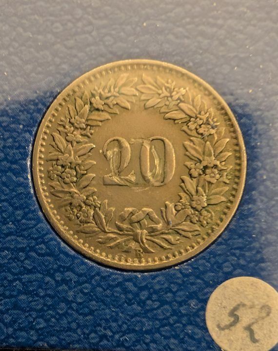 Tutti le monete: 20 Rappen 1952 – Usato da Arch venduto da coinsandmore 1