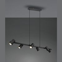 Pendelleuchte, Schwarz, 6 Strahler, IP20