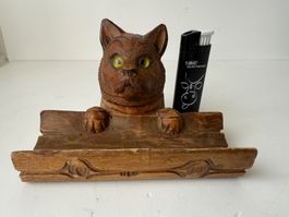 Antikes Tintenfass / Katzenkopf