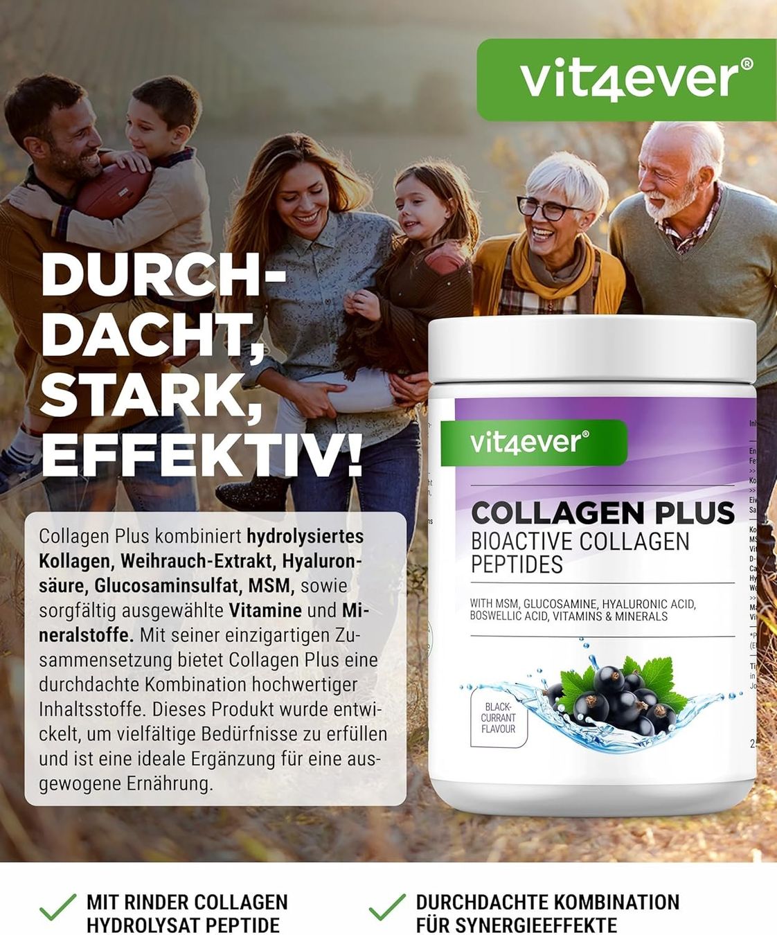Cibi & Specialità: Collagen Plus Pulver 500 g mit MSM & Hyaluronsäure – Nuovo e nell'imballaggio originale da Suhr venduto da SchnapperCH 1