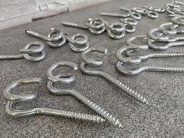 20 x Schraubhaken Holzgewinde 9x50 mm Spiralhaken Wandhaken