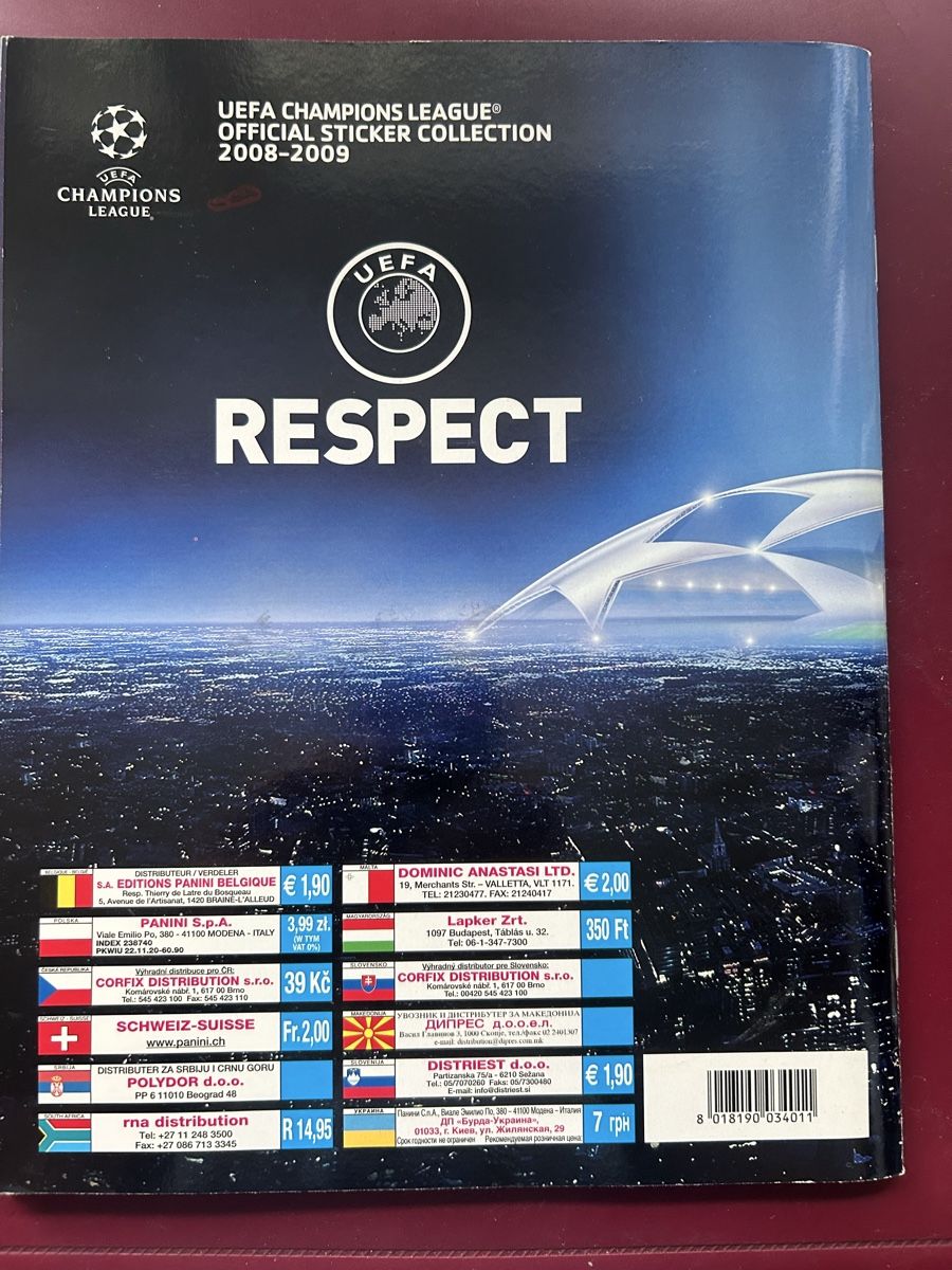 Panini Album: Panini Champions League 2008-2009 – Nuovo (secondo la descrizione) da Binningen venduto da Flagello 1