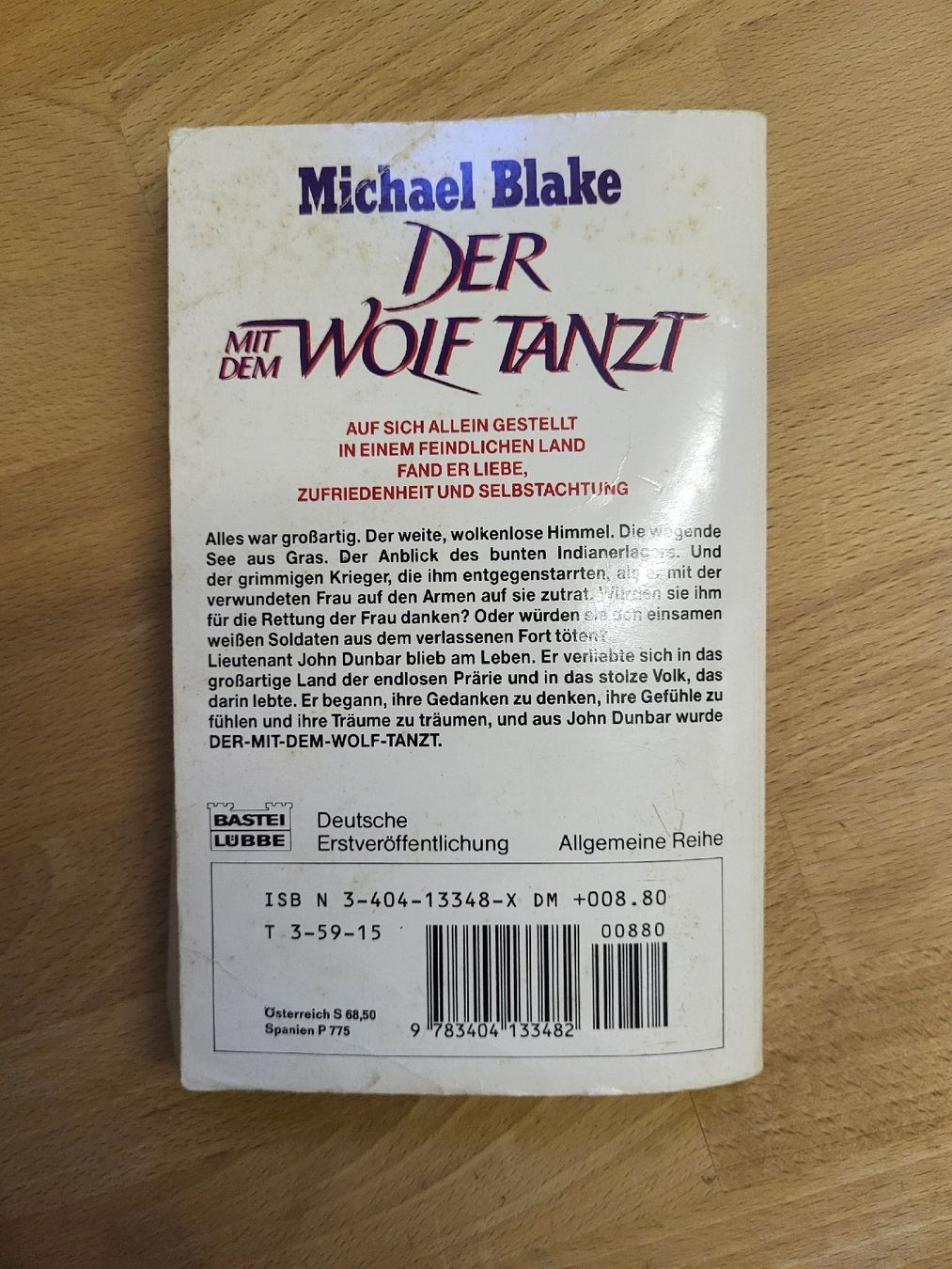 Libri: Michael Blake Buch Der mit dem Wolf tanzt Roman – Usato da Pratteln venduto da mop_55gf 1