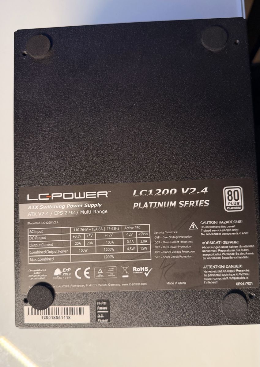 PC: PC Netzteil 1200 Watt Platinum LC Power – Usato da St. Gallen venduto da MyStexo 2