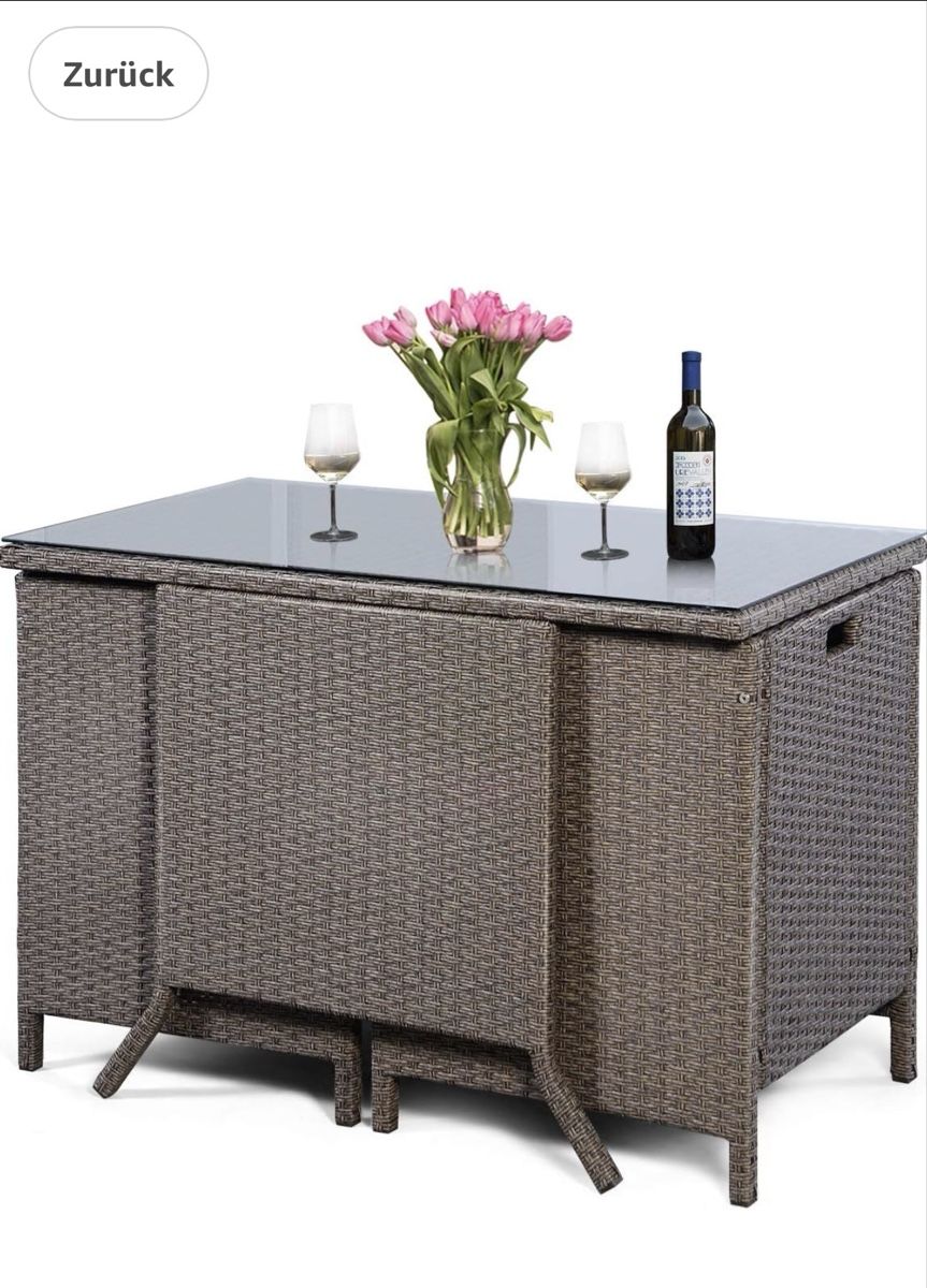 Set di tavolo e panche: Rattan tisch mit 2 Stühle – Usato da Zürich venduto da Privat4444 3