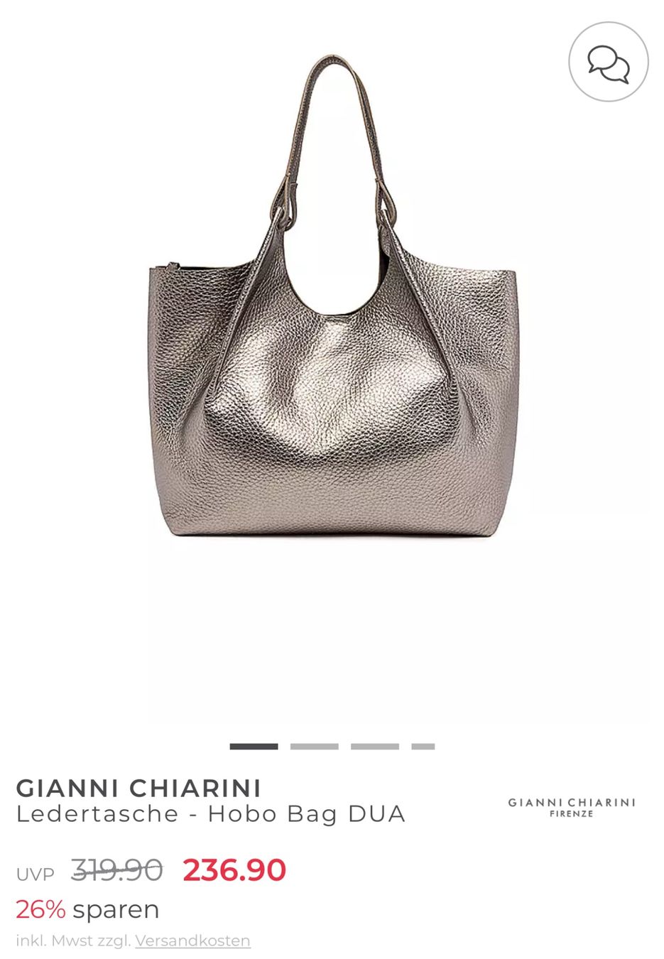 Gianni Chiarini Sacs femmes: GIANNI CHIARINI Neu/NP200CHF Doppelseitig Silber Tasche – Neuf (Voir description) à Kölliken par Prscoo 9