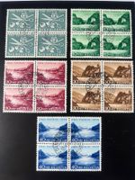 PP1956 blocs de 4 - obli Zollikon Dorf 30.06.1956 (dos **)