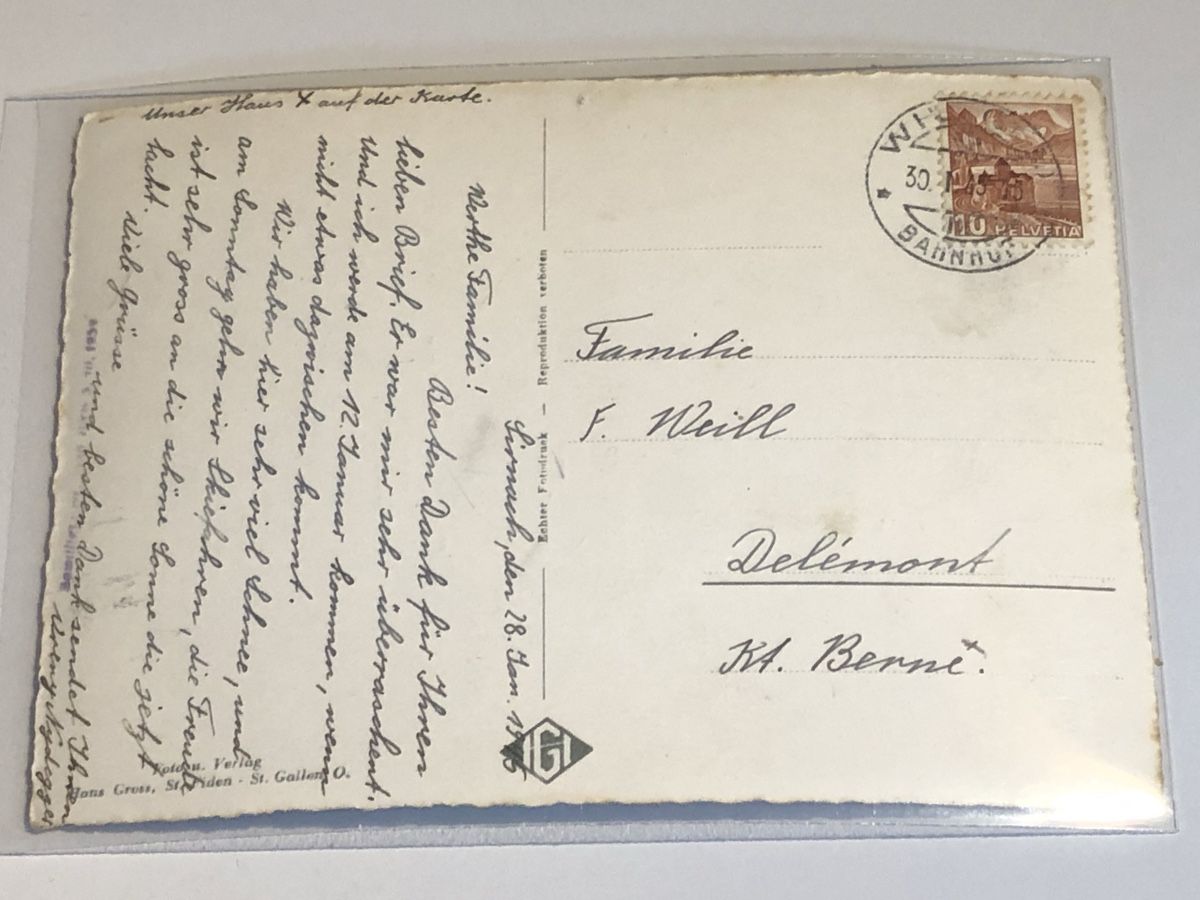 Cartoline postali: Gesamtansicht SIRNACH TG 1945 – Usato da Lufingen venduto da Rac0 2