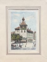 Gravure de Joseph Mégard, La Tour de L'Ile Genève