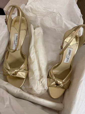 Jimmy Choo Sandalen Gold Gr.39 Top Zustand, Sommer Hit!