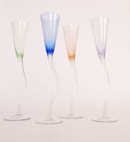 Vintage farbige Champagnerflöten – 4er Set