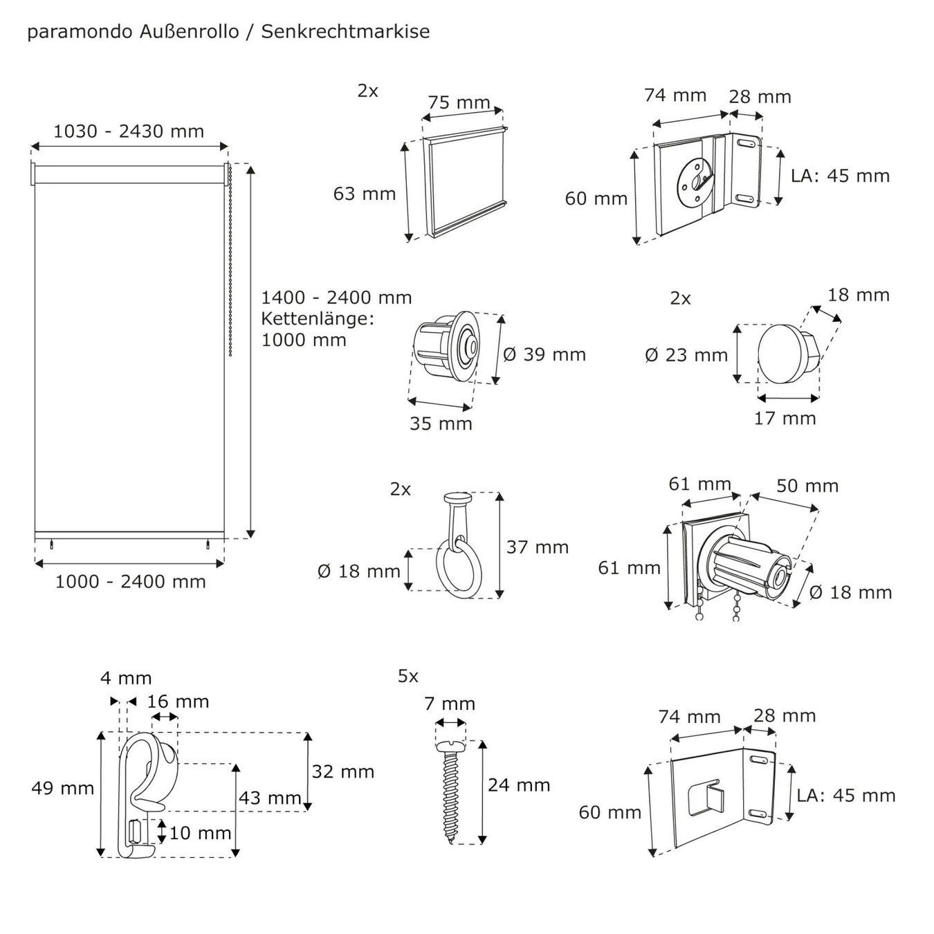 Markisen: Aussenrollo - Senkrechtmarkise 220x240cm – Neu und originalverpackt aus Bottighofen von zaap 8