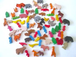 77 Tiere und Figuren aus Holz, Vintage