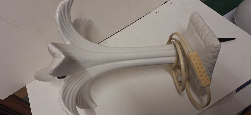 Lampade: Vintage Blumelampe aus Keramik, weiss – Usato da Brugg AG venduto da bacbac5757 3