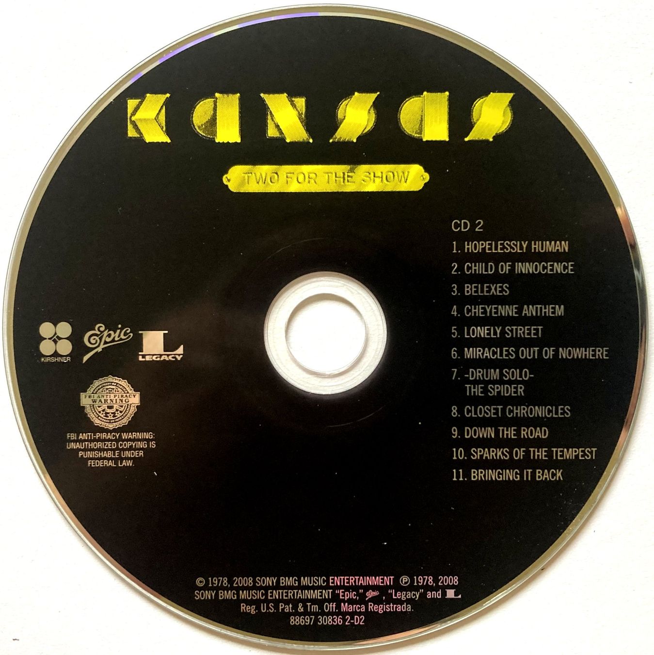 CD: KANSAS - TWO FOR THE SHOW – Usato da Bottens venduto da hotter-than-hell 3