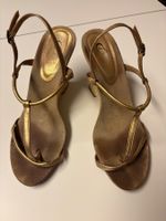 Sandales compensées dorées femme taille 38 usagées