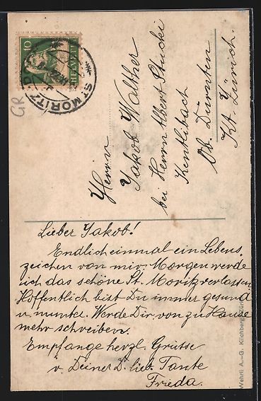 Cartoline postali: Maloja, Teilansicht mit See und Bergen – Usato da Berlin venduto da bartko-reher 1