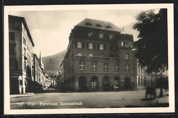 Cartes postales: AK Chur, Poststrasse mit Kantonalbank – D'occasion à Berlin par bartko-reher