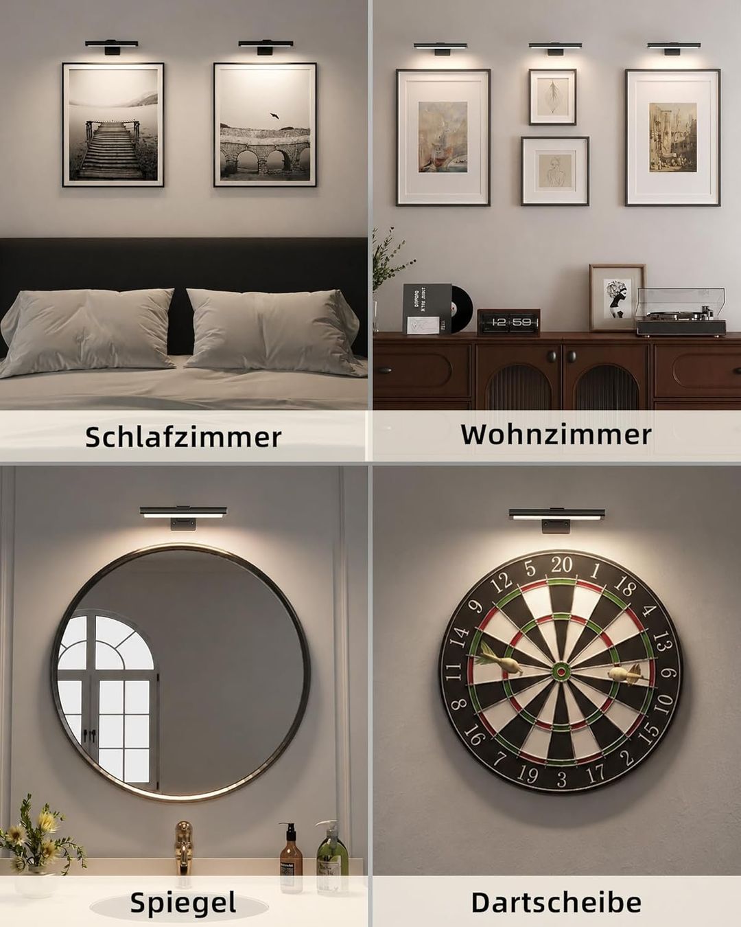 Lampade: Bildbeleuchtung LED Akku Wandleuchte 2er Set Schwarz – Nuovo e nell'imballaggio originale da Neuhausen venduto da apo_zn9s 7