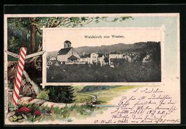 Präge-AK Waldkirch, Teilansicht von Wes