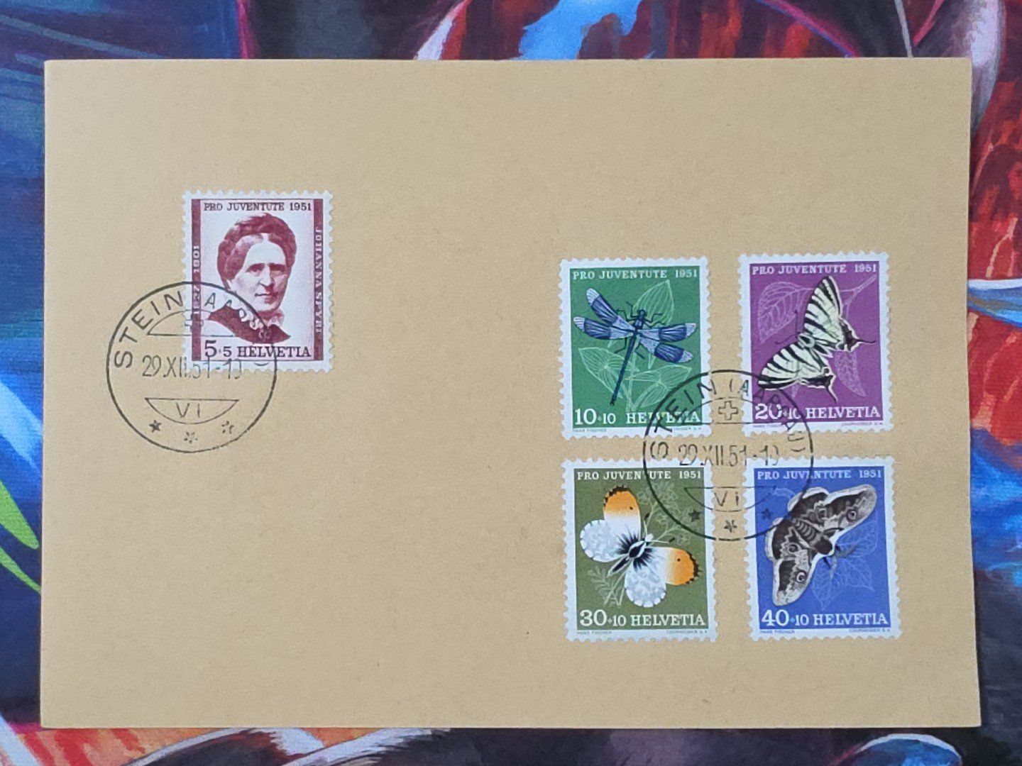 Alle Briefmarken: CL33 Document + Timbre Suisse 1951 – Gebraucht aus Cousset von Patrick_Collections