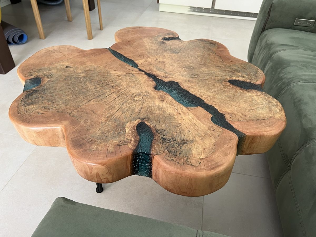 Tavoli: Unique handcrafted acacia table – Nuovo e nell'imballaggio originale da Corsier GE venduto da Karol_save_planet 9