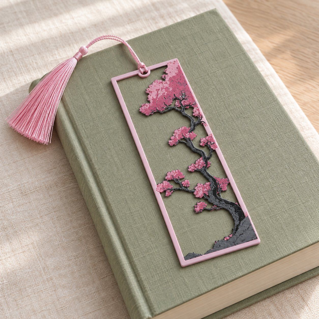 Altre raccolte & rarità: Lesezeichen Kirschblüten mit rosa Quaste – Nuovo e nell'imballaggio originale da Winterthur venduto da Printfusion 5