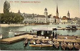 Alte AK ZH.1912 Hafen mit Motorboote Verleih.