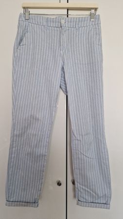 H&M Sommerhose, gestreift, Gr. 36, hellblau-weiss