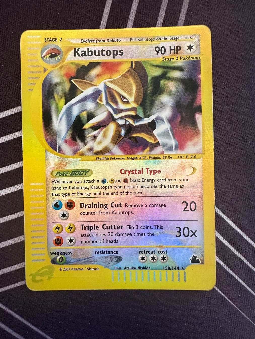 Pokémon Carte collezionabili: 2003 Kabutops 150/144 Skyridge Reverse Holo – Usato da Ascona venduto da Swissseller97