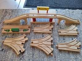 Holzeisenbahn Mentari Toys Schienenset guter Zustand